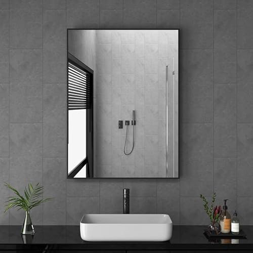 Spiegel Schwarz 40x60cm Badspiegel Badezimmerspieg...